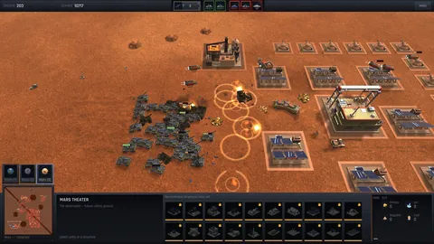 A landing force fights its way into a Mars colony in Aether Ascent